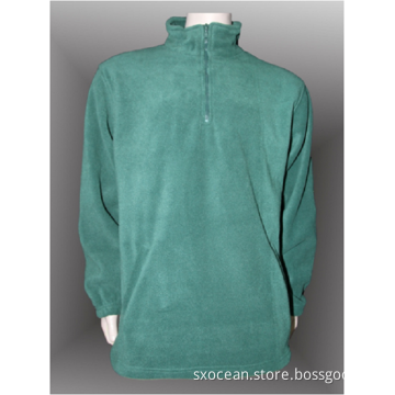 100% polyester man's polar fleece half zipper top